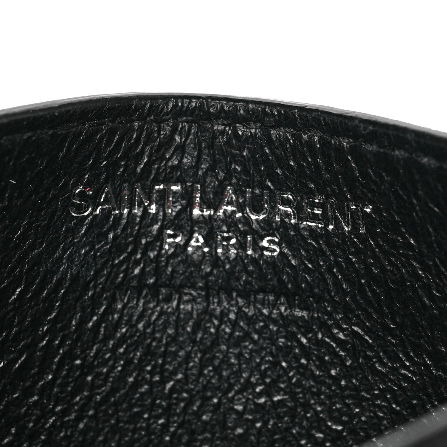 Saint Laurent Grain De Poudre Matelasse Chevron Monogram Credit Card Case Black 6 of 6