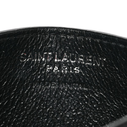 Saint Laurent Grain De Poudre Matelasse Chevron Monogram Credit Card Case Black 6 of 6