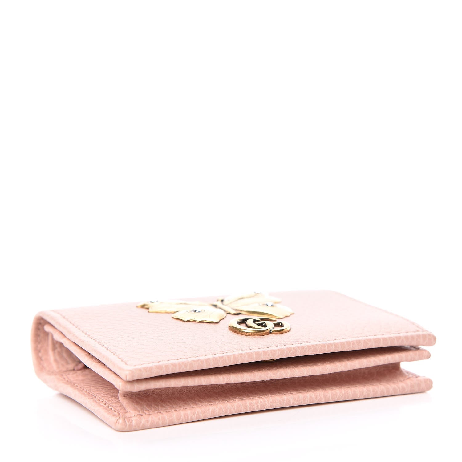Gucci Pebbled Calfskin Butterfly Card Case Perfect Pink 4 of 7