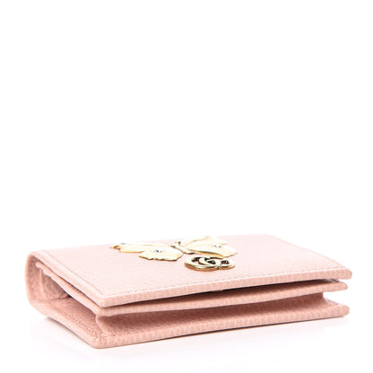 Gucci Pebbled Calfskin Butterfly Card Case Perfect Pink 4 of 7
