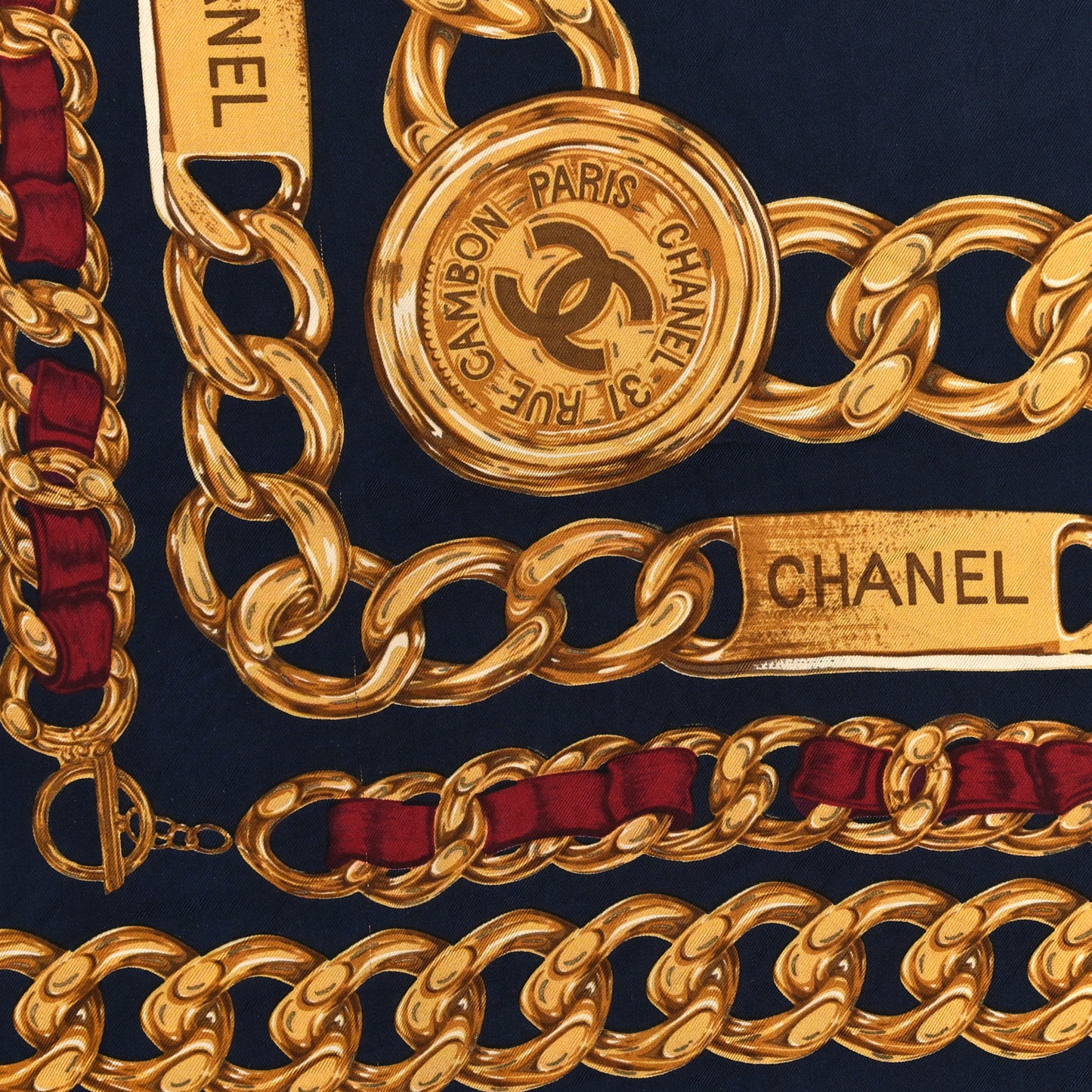 Silk Chain CC Scarf Multicolor