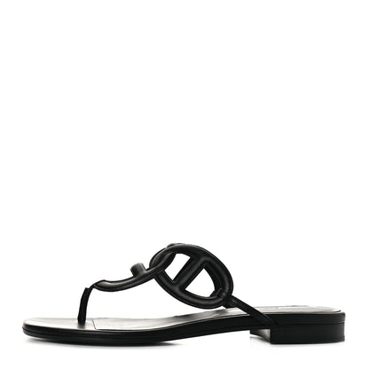Hermes Nappa Womens Beach Sandals 41 Black 1 of 18