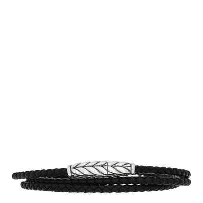 David Yurman Sterling Silver Chevron Triple-Wrap Bracelet Black 1 of 3