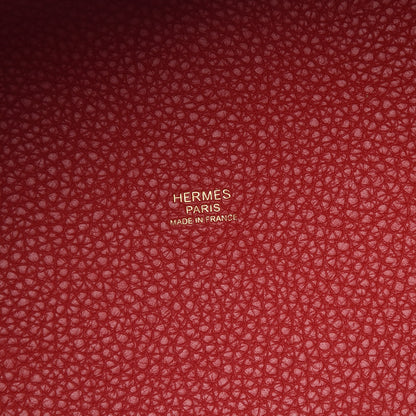 Hermes Taurillon Clemence Picotin Lock 22 MM Rouge Casaque 6 of 12