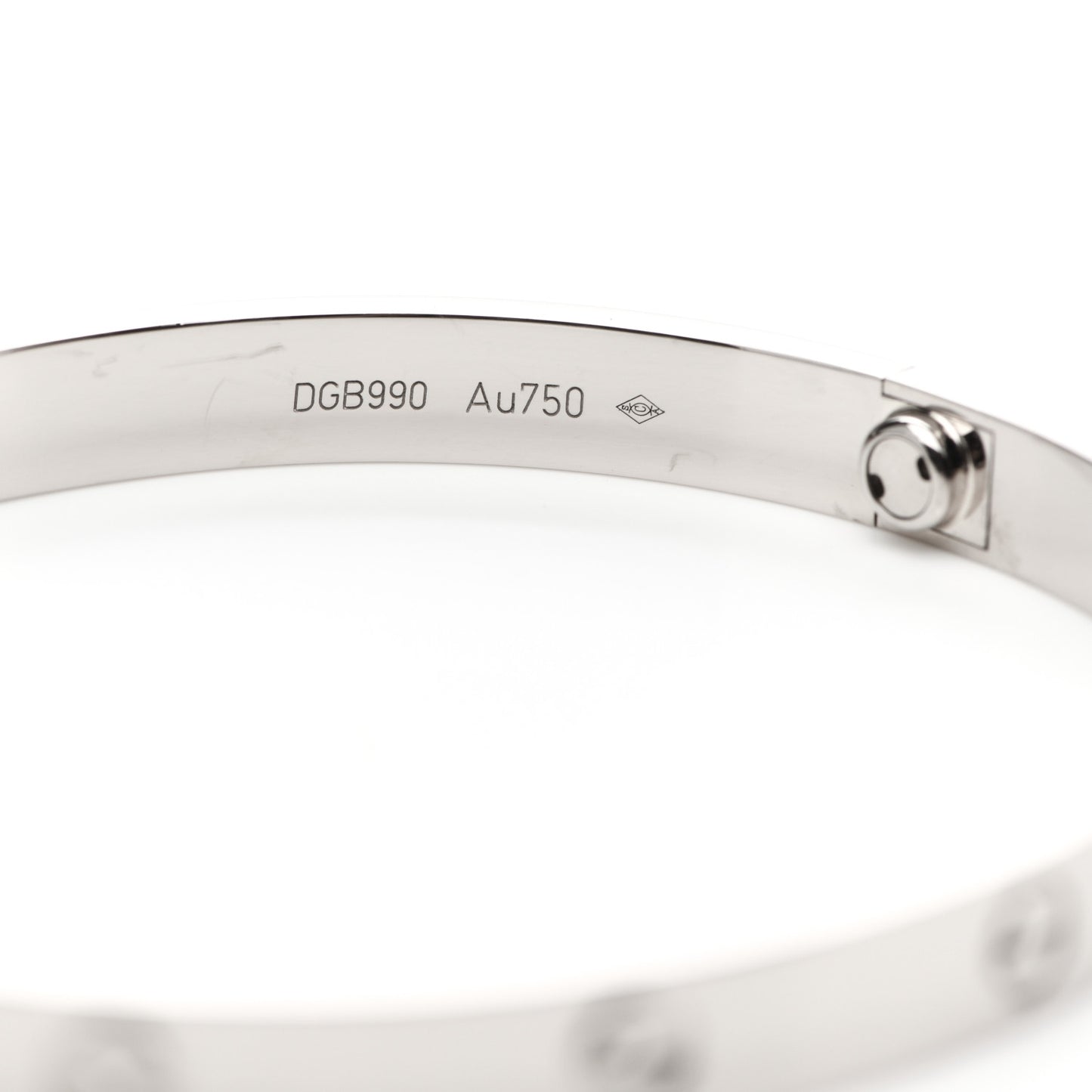 18K White Gold LOVE Bracelet 20