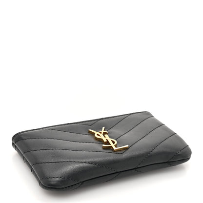 Saint Laurent Calfskin Matelasse Monogram Key Pouch Black 4 of 8