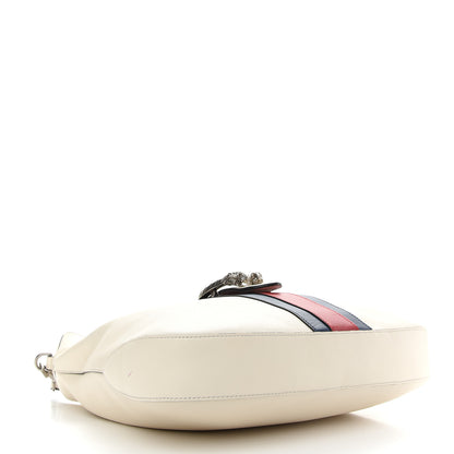 Gucci Calfskin Web Stripe Medium Dionysus Hobo White 4 of 10