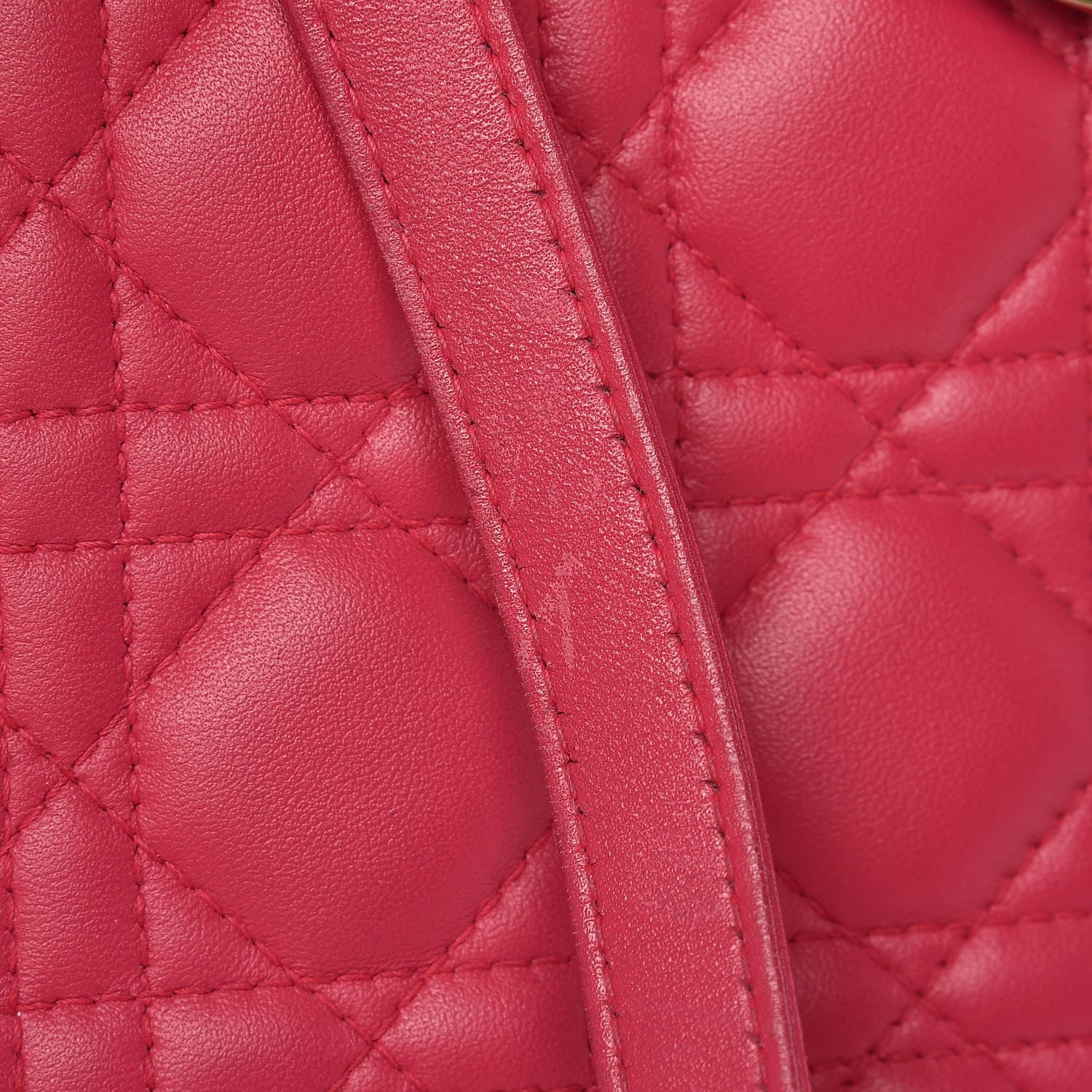 Christian Dior Lambskin Cannage Large Lady Dior Fuchsia 26 of 29