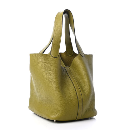 Hermes Taurillon Clemence Picotin 22 MM Chartreuse 3 of 8
