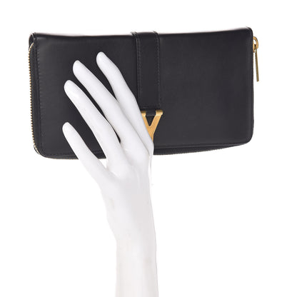 Saint Laurent Calfskin Classic Y Ligne Zip Around Wallet Black 2 of 7