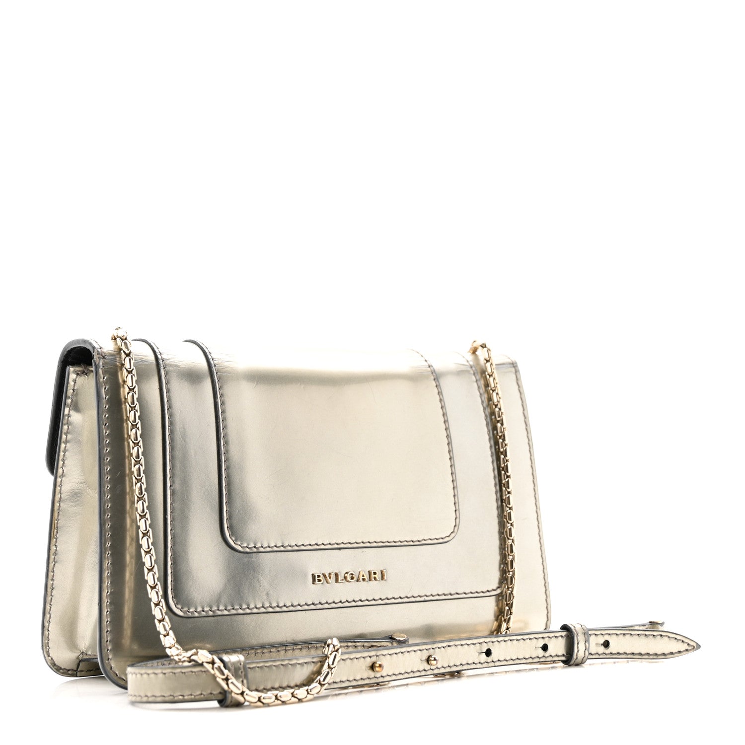 Bulgari Metallic Serpenti Forever Small Shoulder Bag Silver 3 of 16