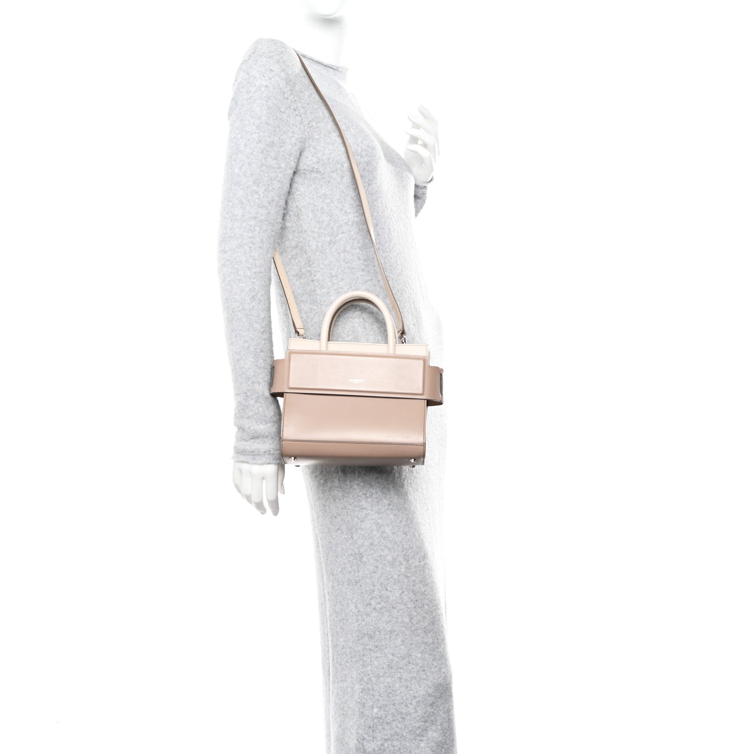 Givenchy Smooth Calfskin Bi-Color Mini Horizon Satchel Linen Off-White 2 of 15