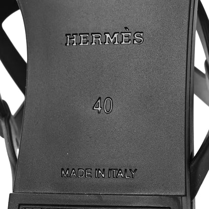 Hermes Rubber Womens Egerie Sandals 40 Black 7 of 9