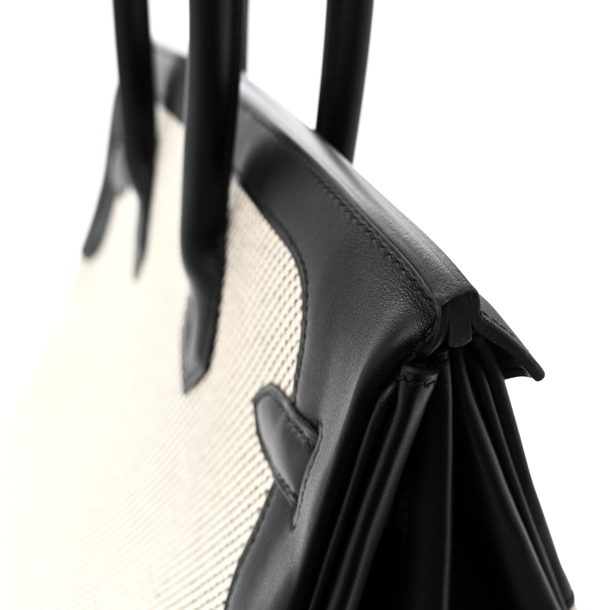 Hermes Toile Swift Birkin 35  Natural Black 10 of 12