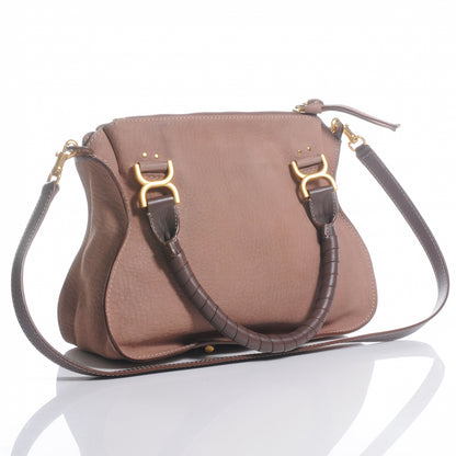 Chloe Nubuck Calfskin Large Marcie Satchel Desert Mauve 3 of 9