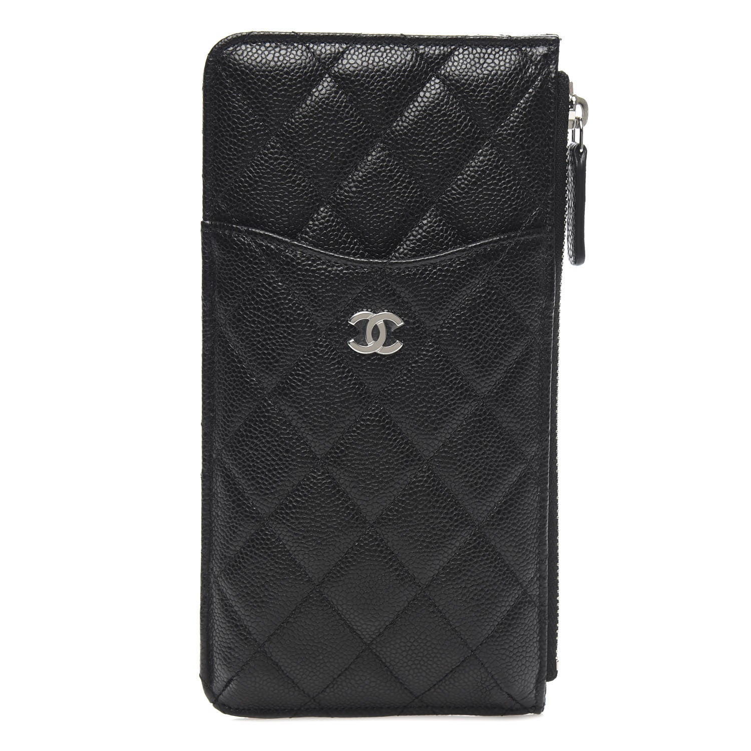 Chanel Caviar Quilted Classic Flat Wallet Pouch Black 1 of 8