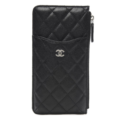 Chanel Caviar Quilted Classic Flat Wallet Pouch Black 1 of 8
