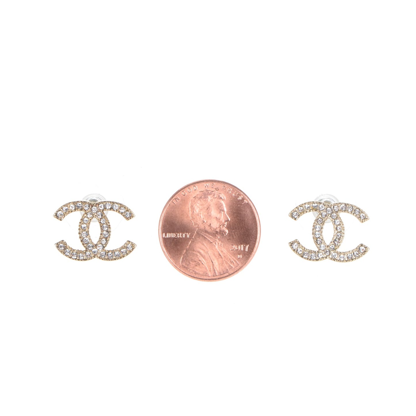 Crystal CC Earrings Gold
