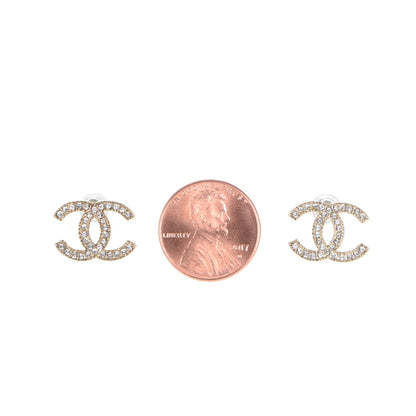 Chanel Crystal CC Earrings Gold 2 of 3