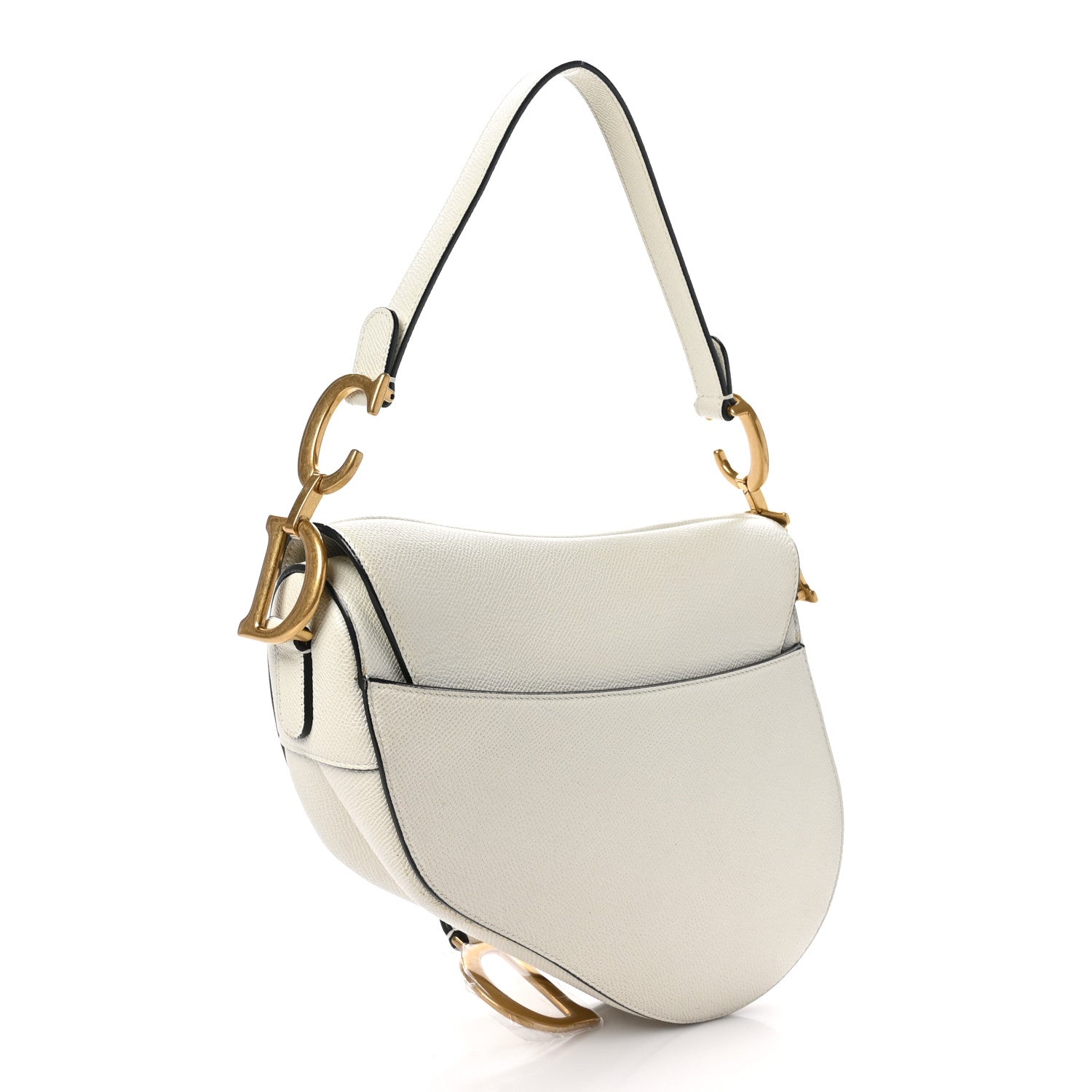Christian Dior Grained Calfskin Saddle Bag White 3 of 10