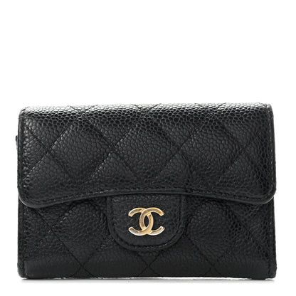 Chanel Caviar Quilted Flap Card Holder Wallet Black 1 of 7