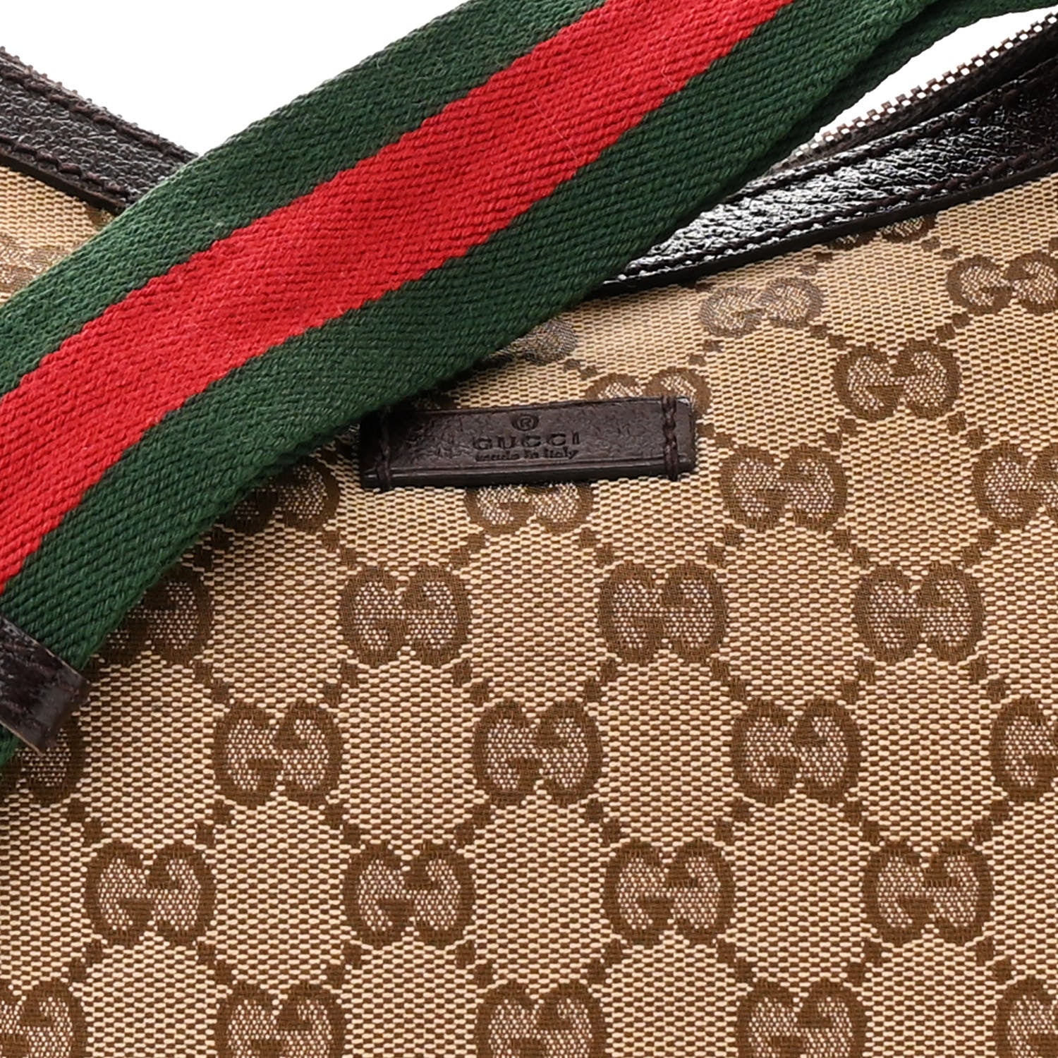 Gucci Monogram Web Medium Half Moon Hobo Dark Brown 8 of 20