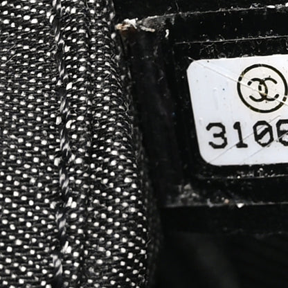 Chanel Straw Raffia Calfskin Chain Small Deauville Tote Black 7 of 10