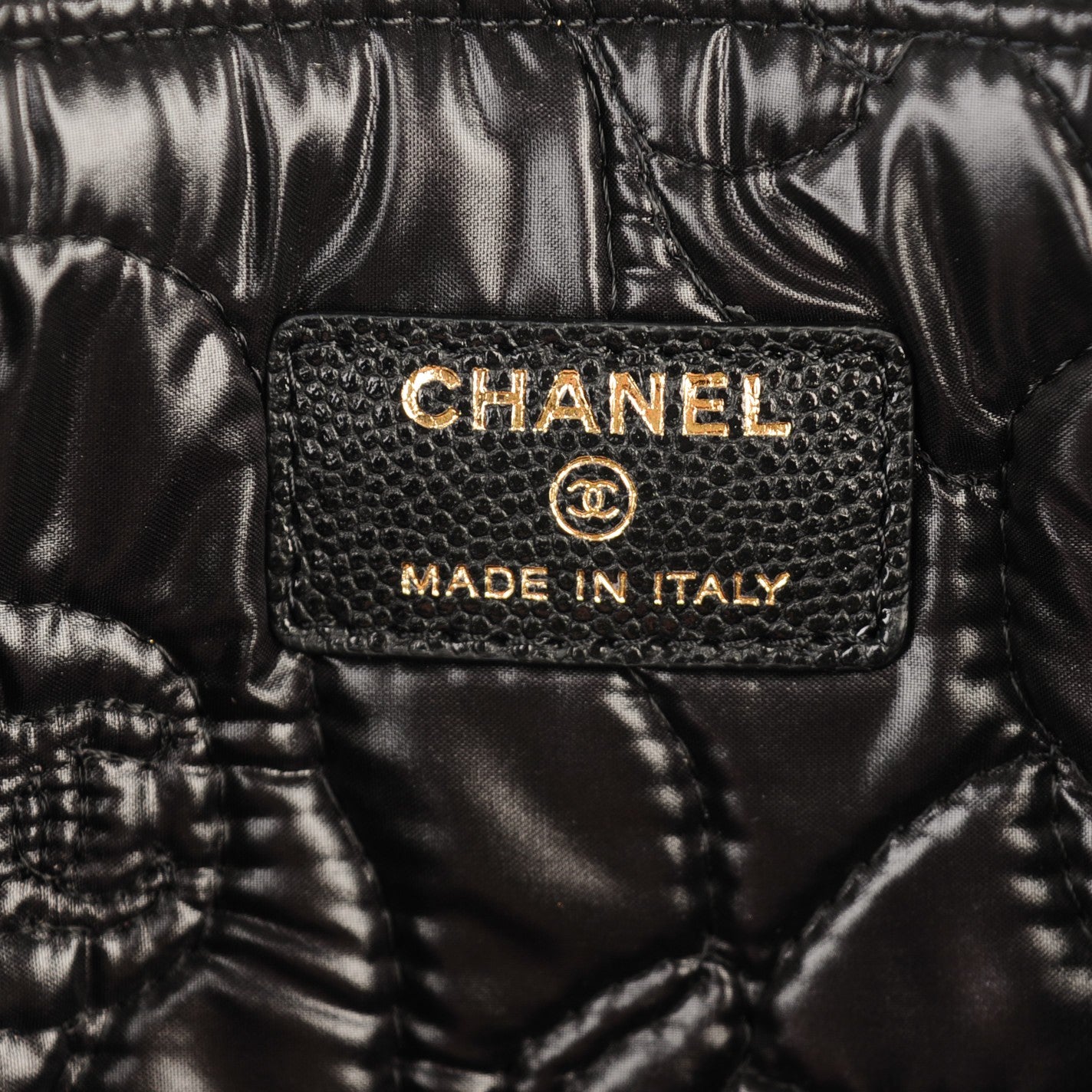 Chanel Caviar Camellia Embossed Medium Cosmetic Case Black 6 of 7