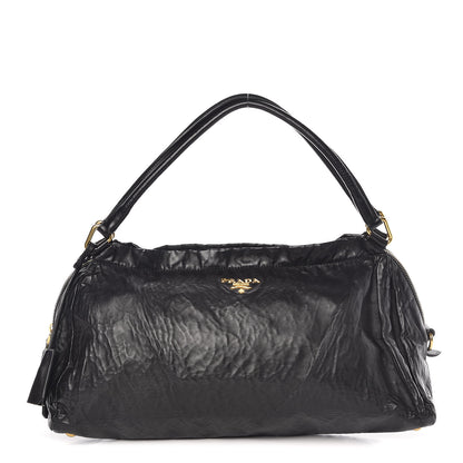 Prada Nappa Antique Shoulder Bag Black 1 of 9