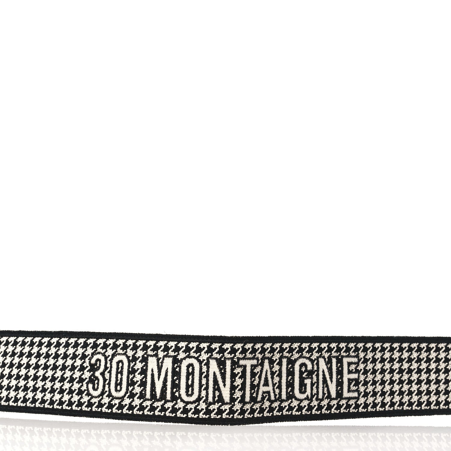Christian Dior Canvas Houndstooth Embroidered 30 Montaigne Shoulder Strap Black White 4 of 5