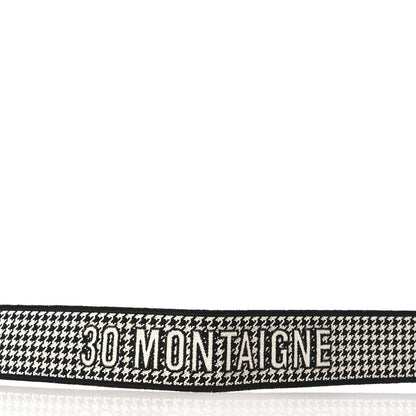 Christian Dior Canvas Houndstooth Embroidered 30 Montaigne Shoulder Strap Black White 4 of 5