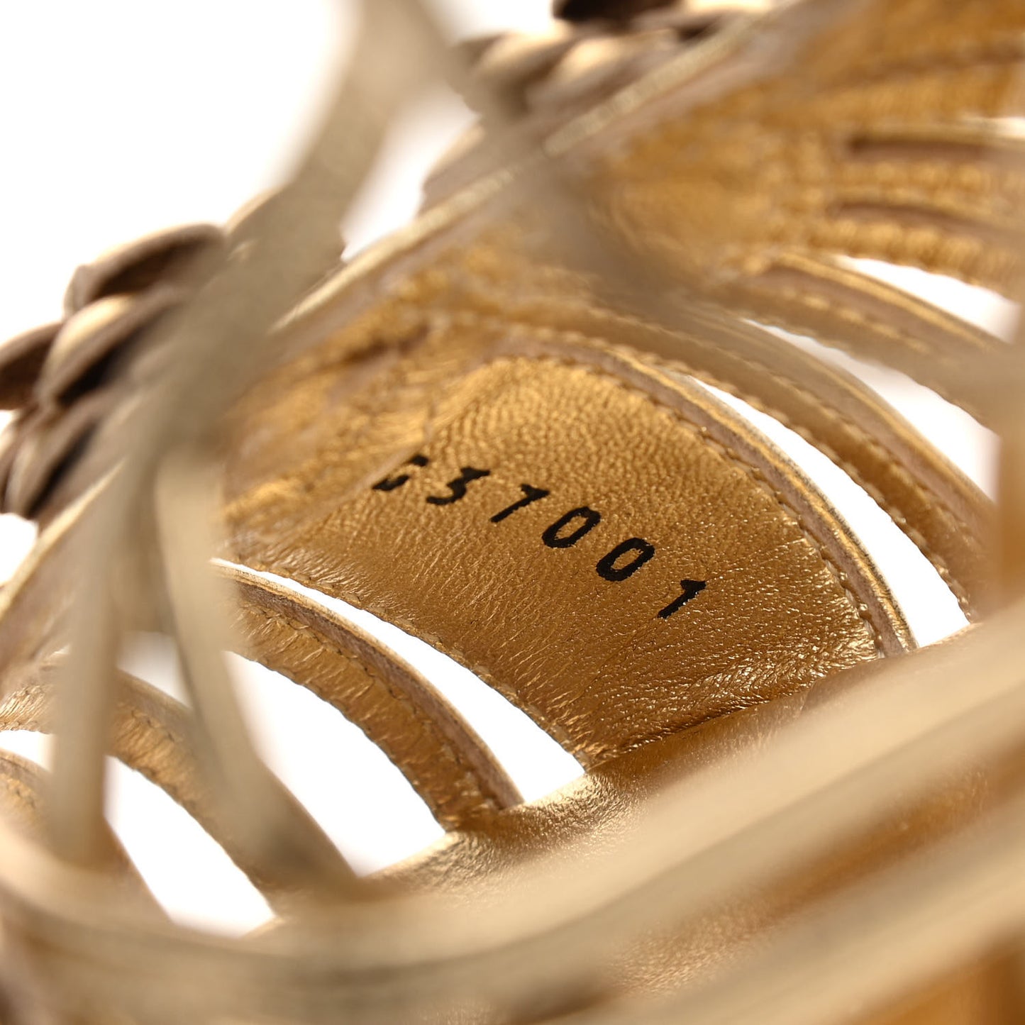 Laminated Lambskin Camellia Sandals 39 Gold