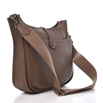Hermes Taurillon Clemence Evelyne III PM Etoupe 3 of 12