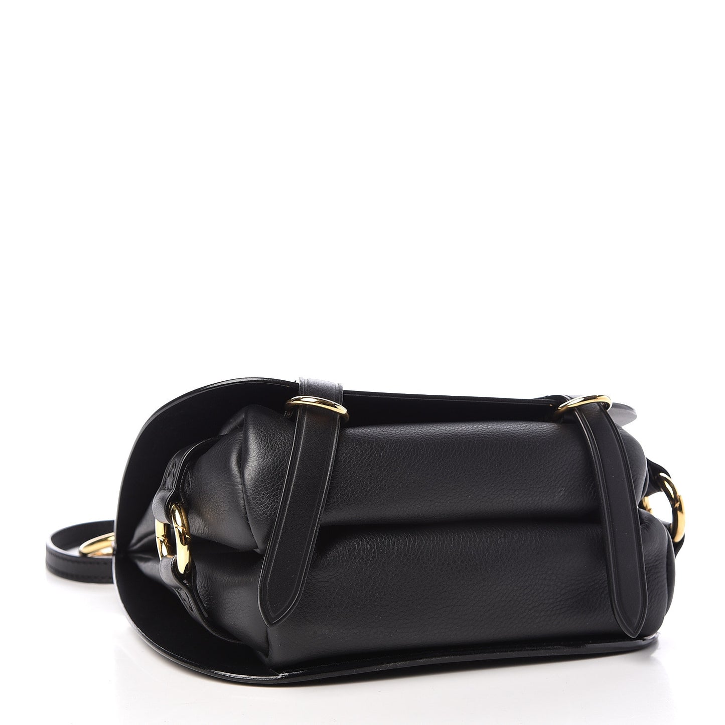 Calfskin Large Bridle Saddle Bag Black