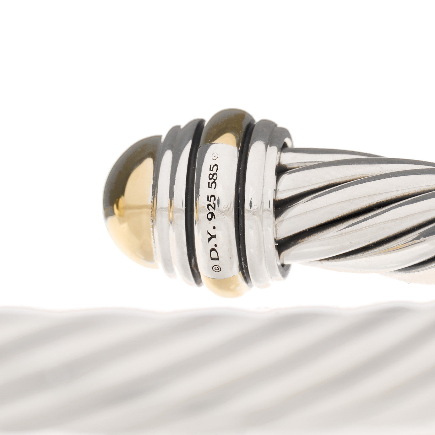 Sterling Silver 14K Yellow Gold 7mm Cable Classics Bracelet