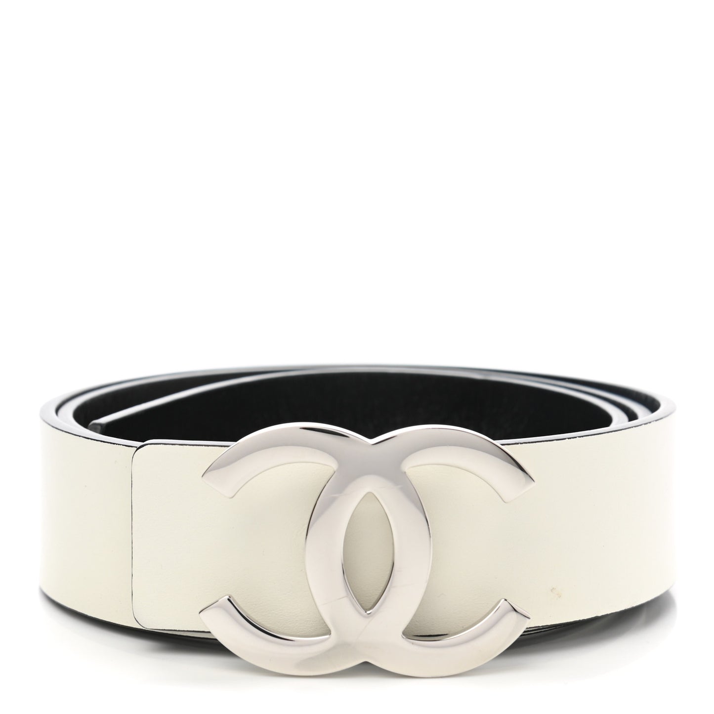 Patent Calfskin CC Reversible Belt 90 Black White