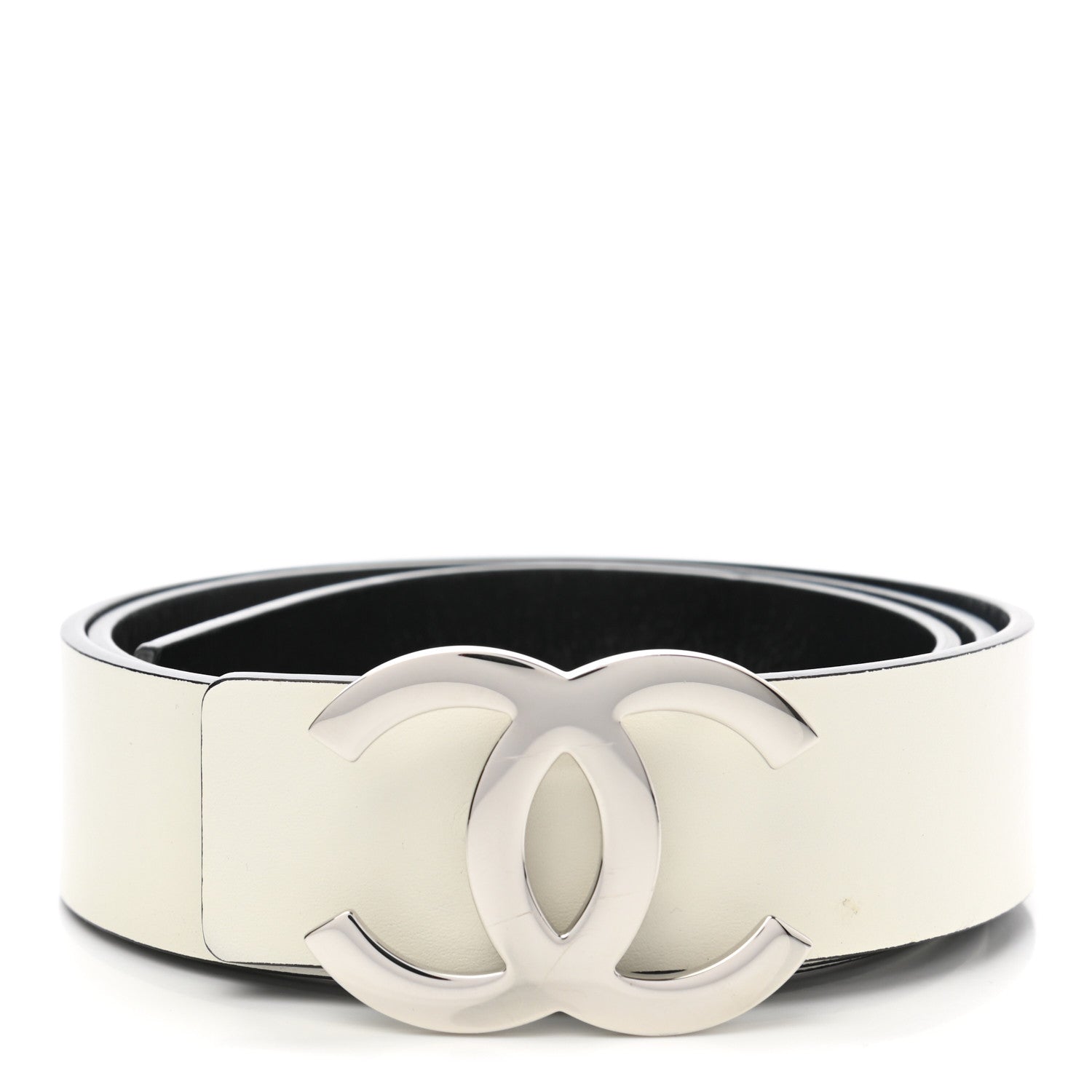 Chanel Patent Calfskin CC Reversible Belt 90 Black White 2 of 13