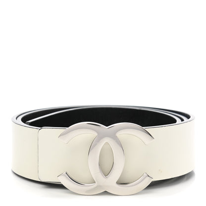 Chanel Patent Calfskin CC Reversible Belt 90 Black White 2 of 13