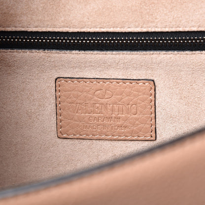Valentino Garavani Pebbled Calfskin Medium Glam Lock Rockstud Flap Soft Noisette 7 of 7