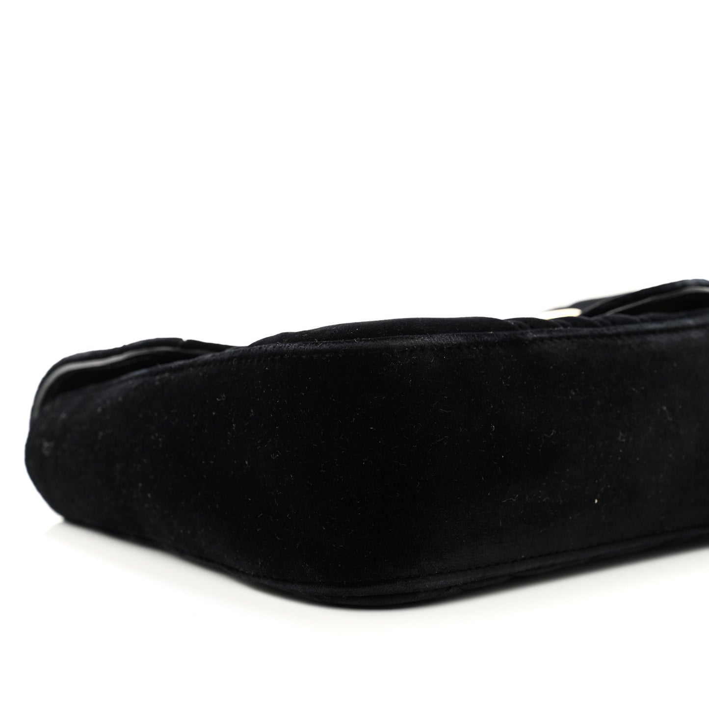 Velvet Matelasse Medium GG Marmont Shoulder Bag Black