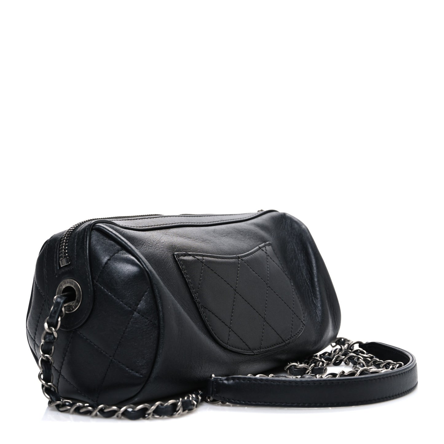 Calfskin Chain 20s Signature Bowling Bag Black