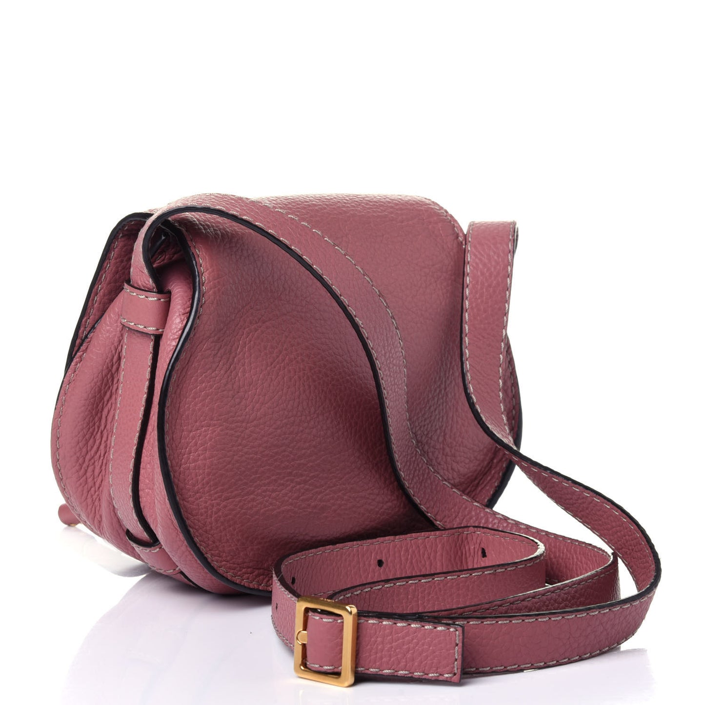 Calfskin Mini Marcie Round Crossbody Bag Rusty Pink