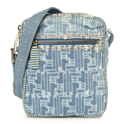 Fendi Denim Zucca Small Crossbody Bag Blue 1 of 8