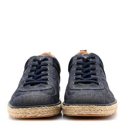 Louis Vuitton Denim Suede Espadrille Mens Sneakers 10  Blue 3 of 10