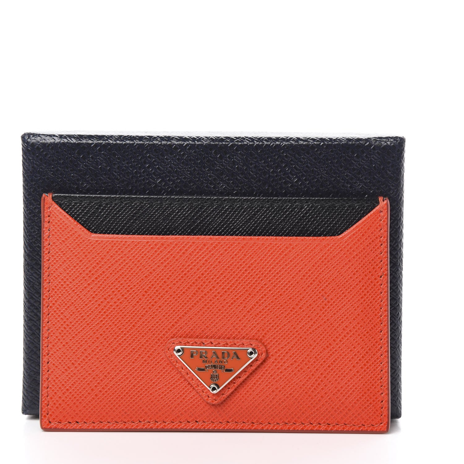 Prada Saffiano Triangle Card Case Arancio Fluo 6 of 6