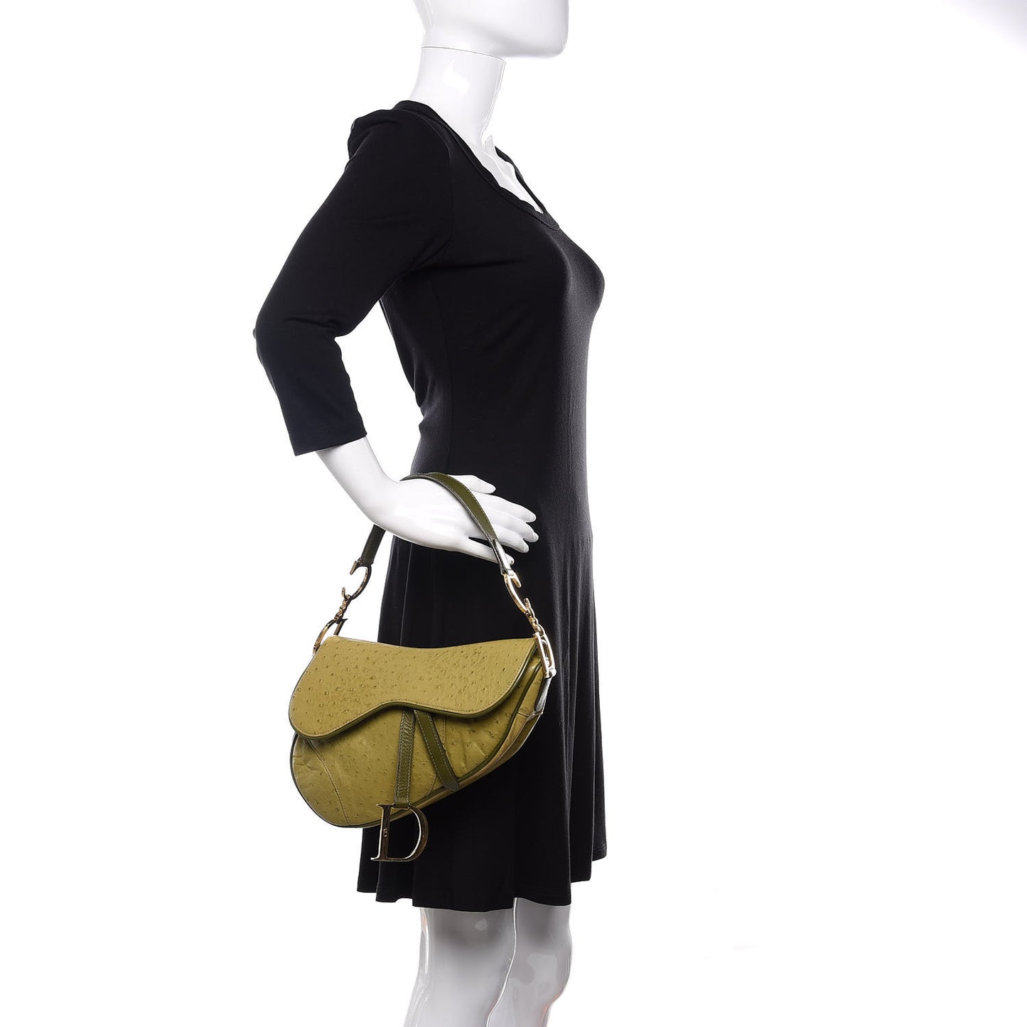 Ostrich Saddle Bag Green