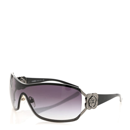 Chanel Swarovski Crystal Camellia CC Sunglasses 4164-B Black 1 of 7
