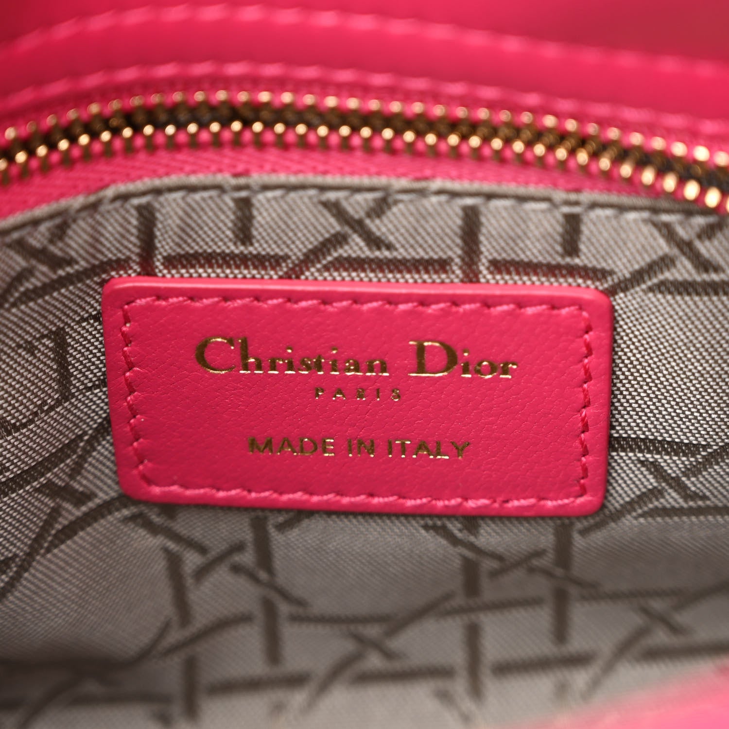 Christian Dior Lambskin Cannage Mini Lady Dior Fuchsia 5 of 9