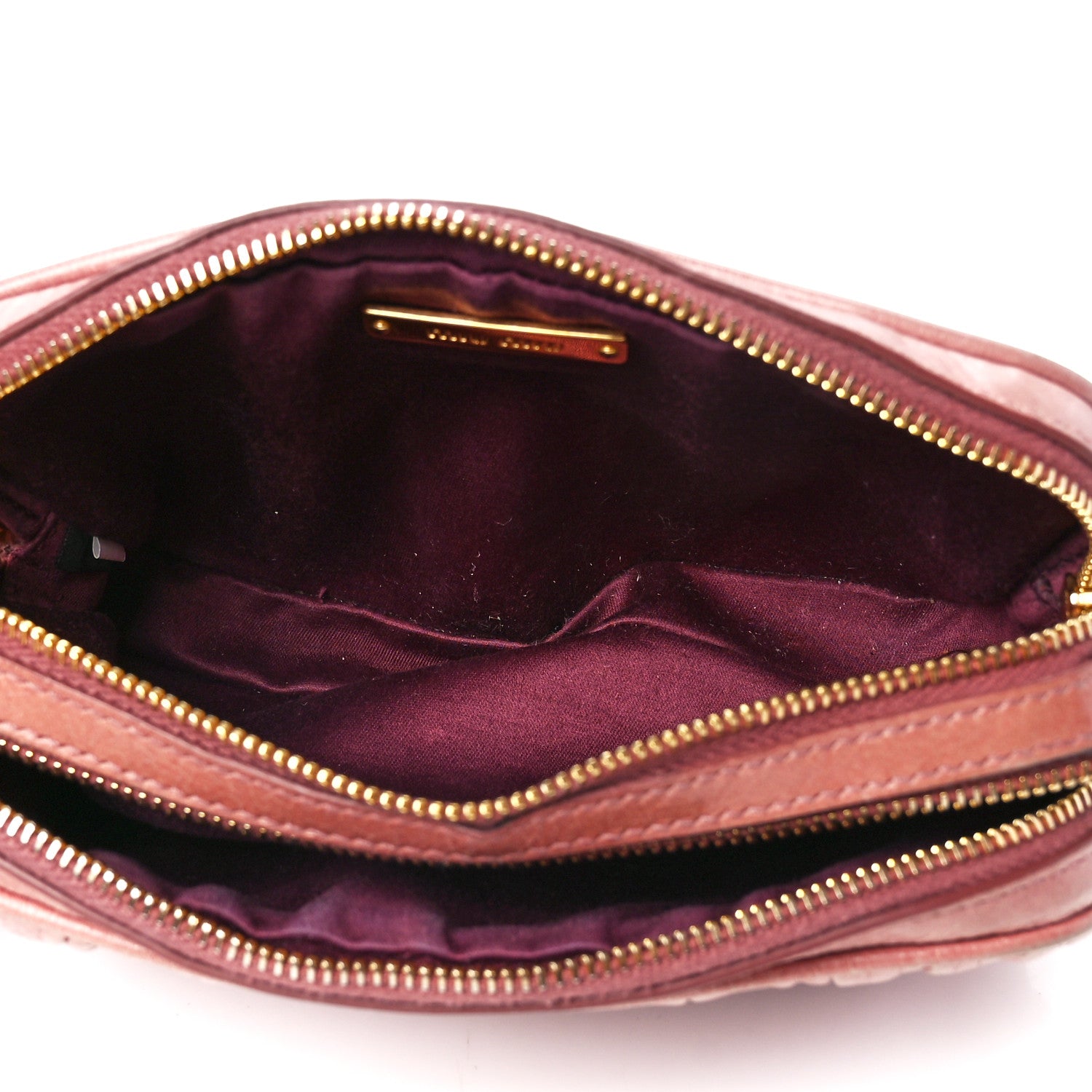 Miu Miu Vitello Lux Matelasse Double Zip Shoulder Bag Rosa 5 of 13