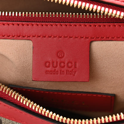 Gucci GG Supreme Monogram Kingsnake Heart Embroidered Small Boston Red 6 of 10